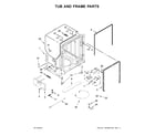 Maytag MDB8959SFH2 tub and frame parts diagram