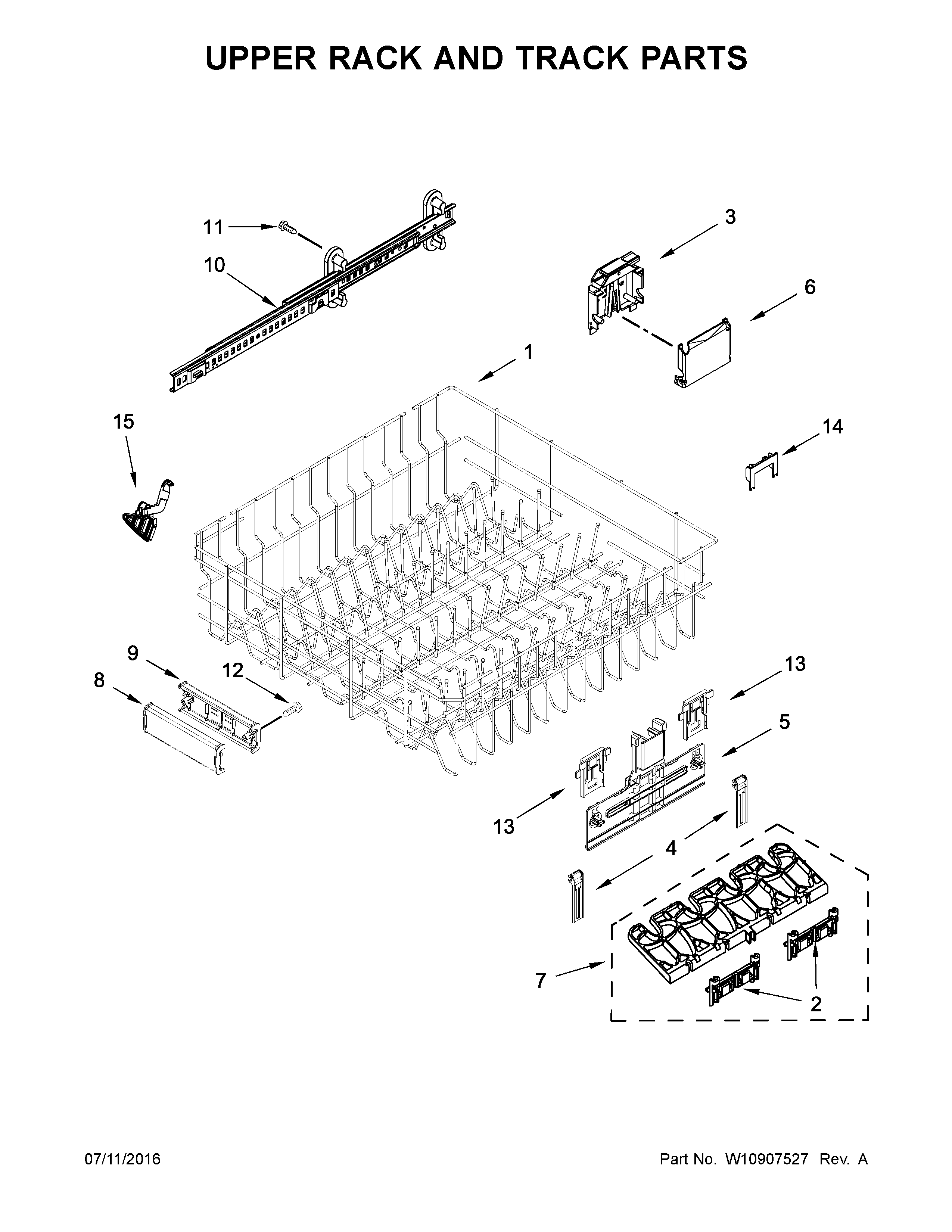 UPPER RACK AND TRACK PARTS