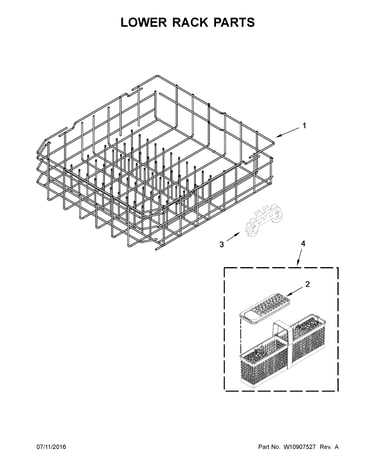 Lower rack parts
