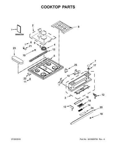 Cooktop parts