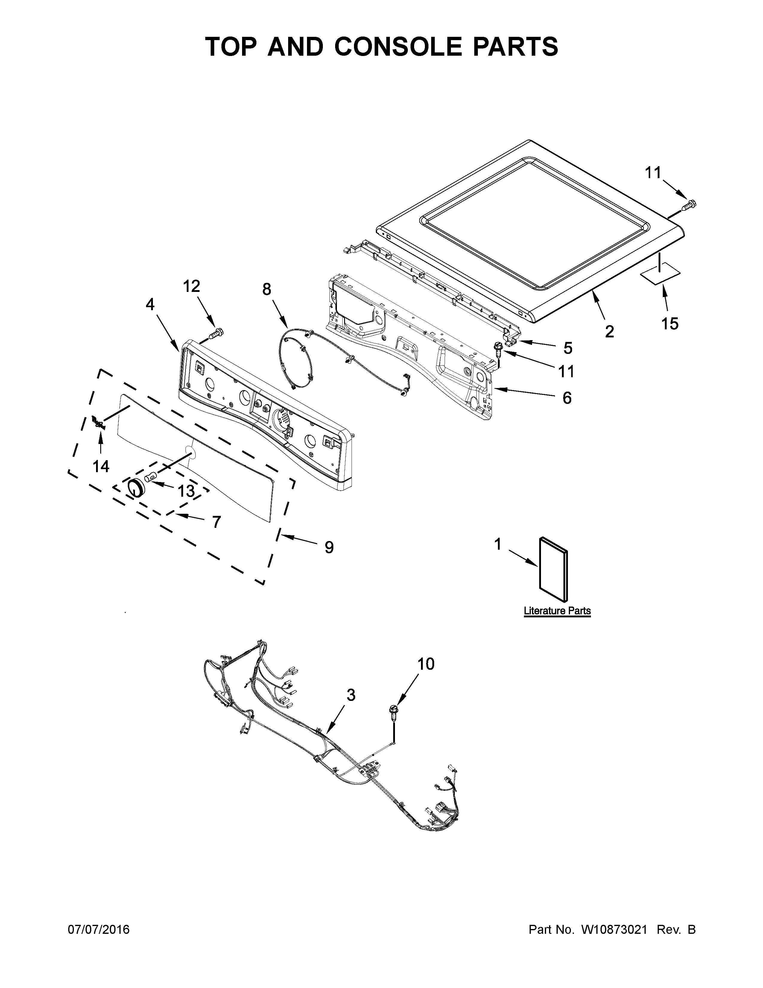 Top and console parts