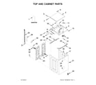 Whirlpool WTW8040DW1 top and cabinet parts diagram