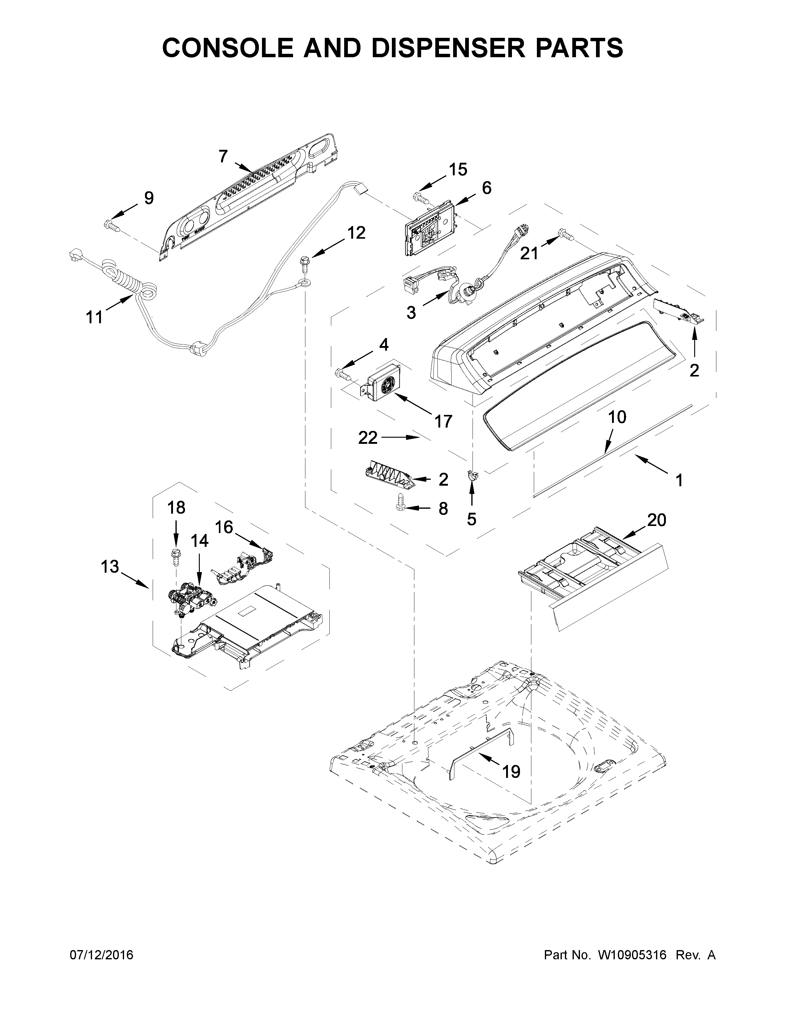Console and dispenser parts