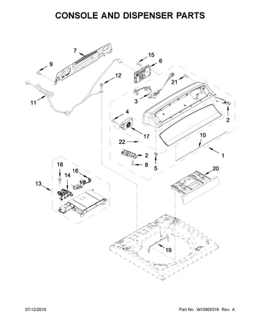 Console and dispenser parts