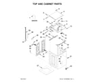Whirlpool WTW8000DW1 top and cabinet parts diagram