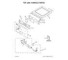 Whirlpool YWED85HEFW0 top and console parts diagram