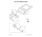 Whirlpool WED8540FW0 top and console parts diagram