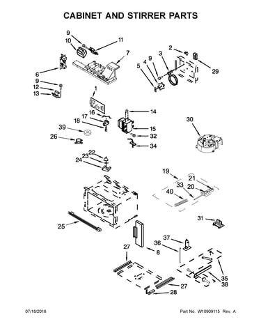 Cabinet and stirrer parts