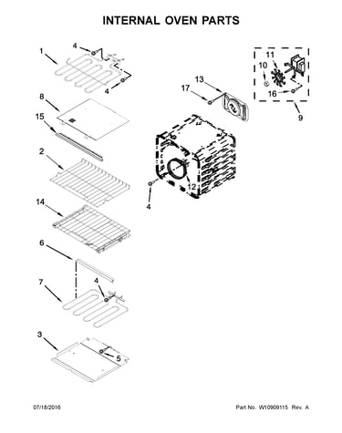 Internal oven parts
