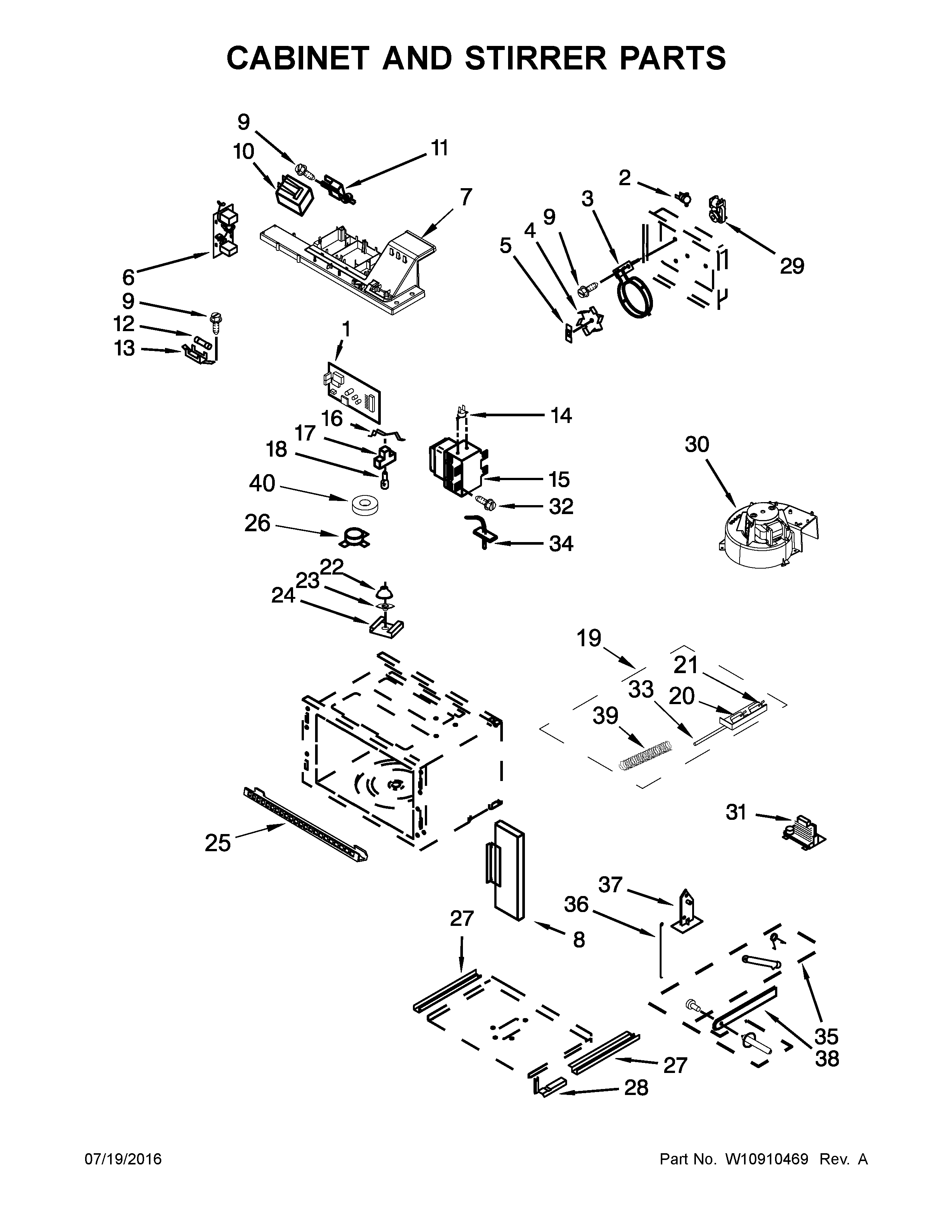 CABINET AND STIRRER PARTS