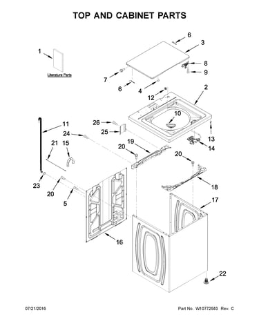 Top and cabinet parts