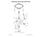 Amana NTW4615EW0 gearcase, motor and pump parts diagram
