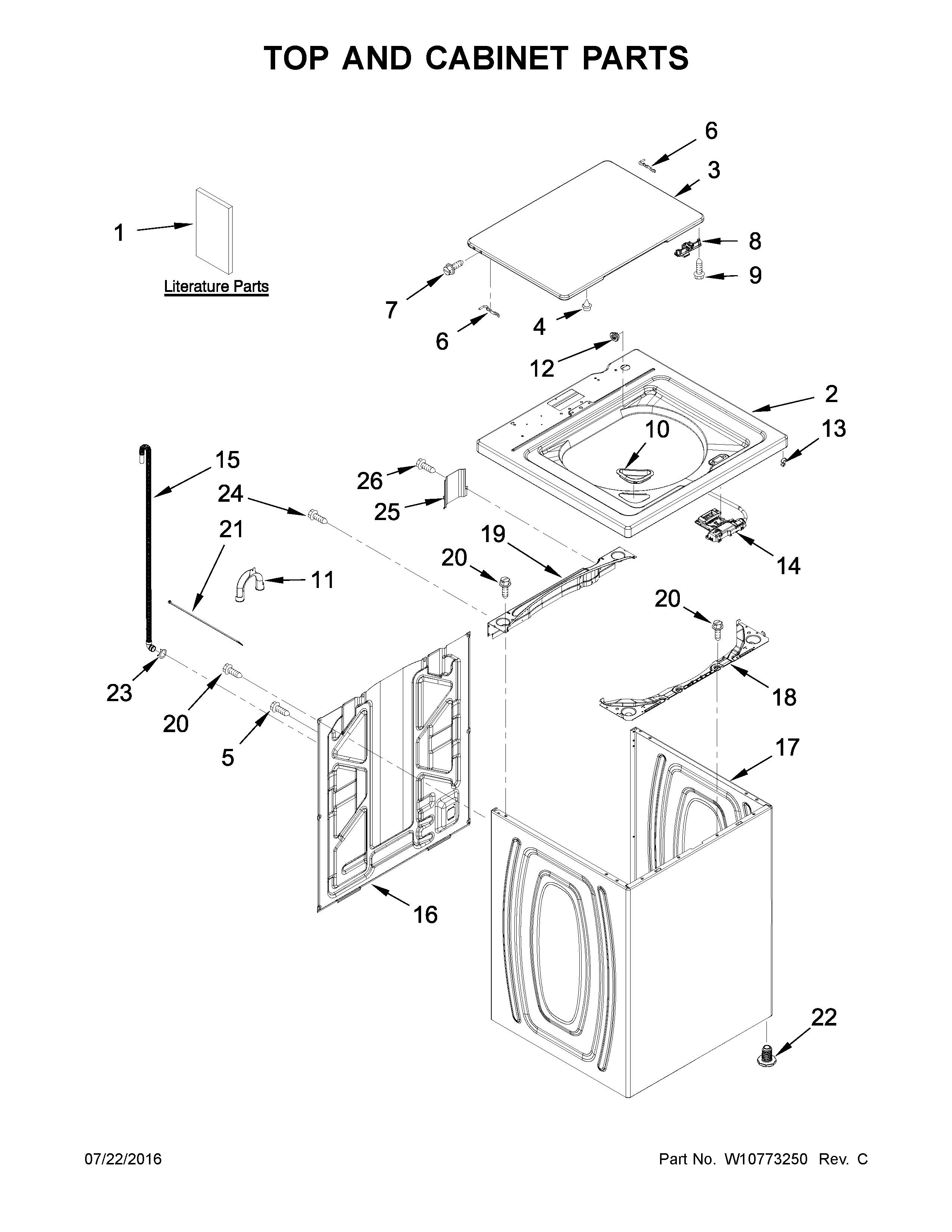 Top and cabinet parts
