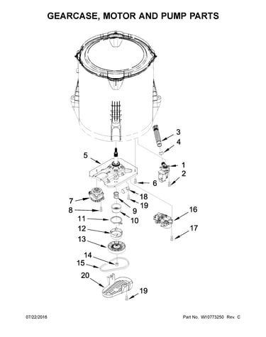 Gearcase, motor and pump parts