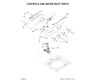 Amana NTW4705EW0 controls and water inlet parts diagram