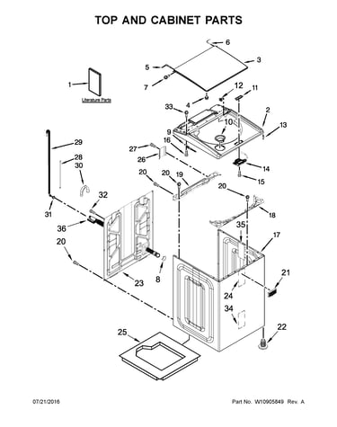 Top and cabinet parts