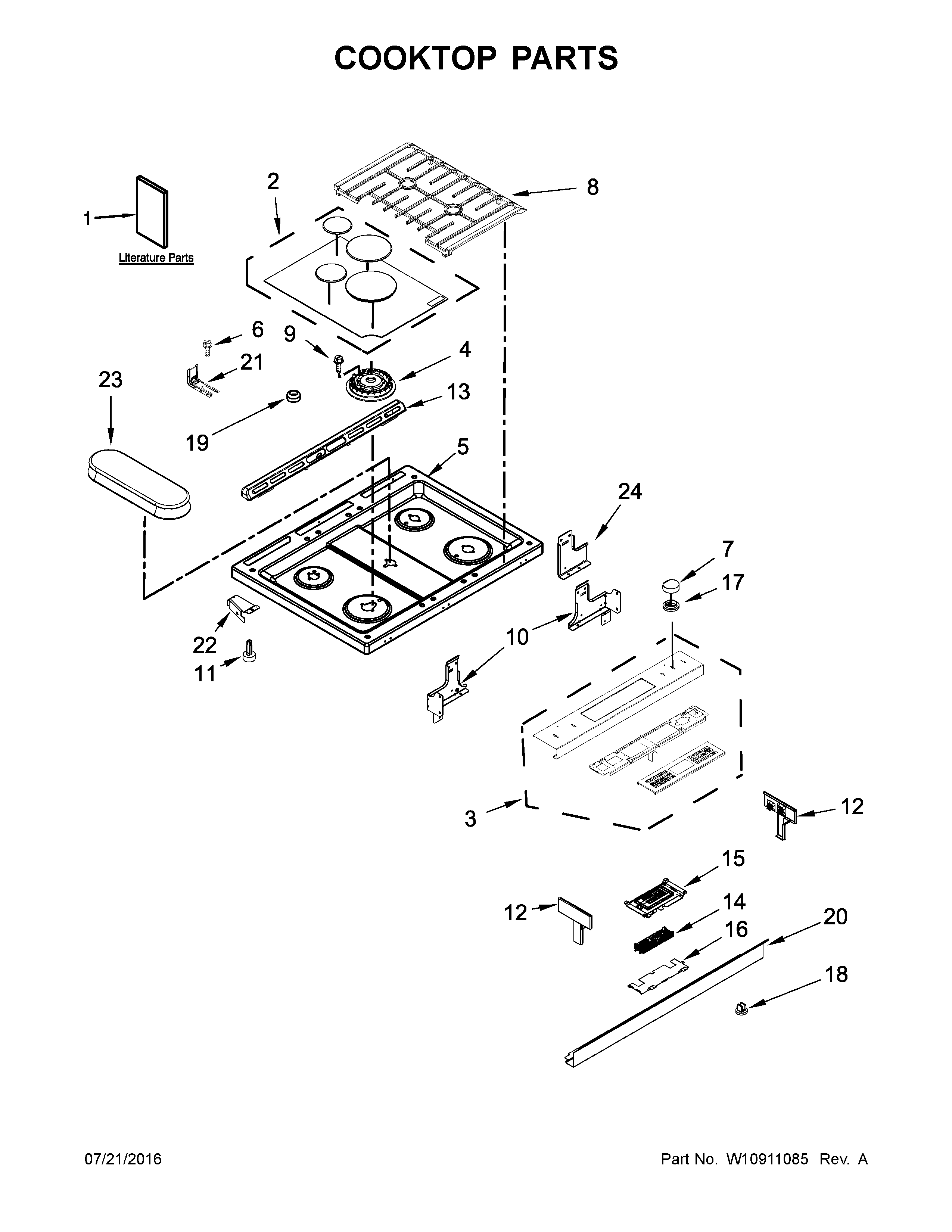Cooktop parts