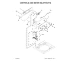 Amana NTW4605EW1 controls and water inlet parts diagram