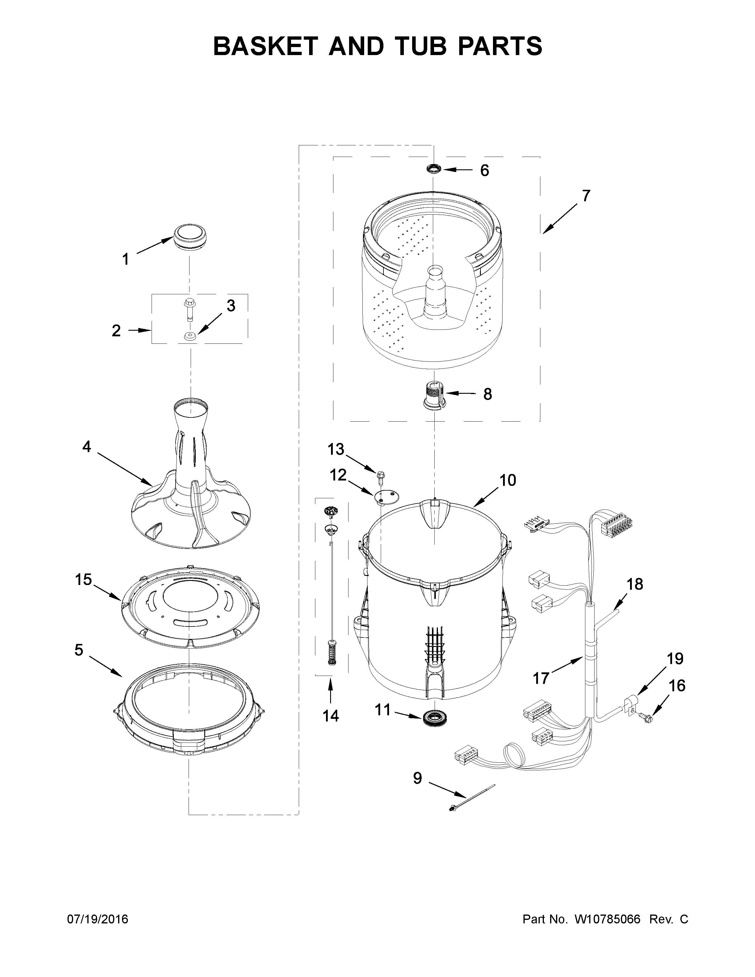 Basket and tub parts