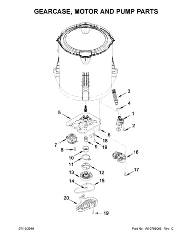Gearcase, motor and pump parts