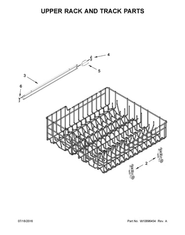 Upper rack and track parts