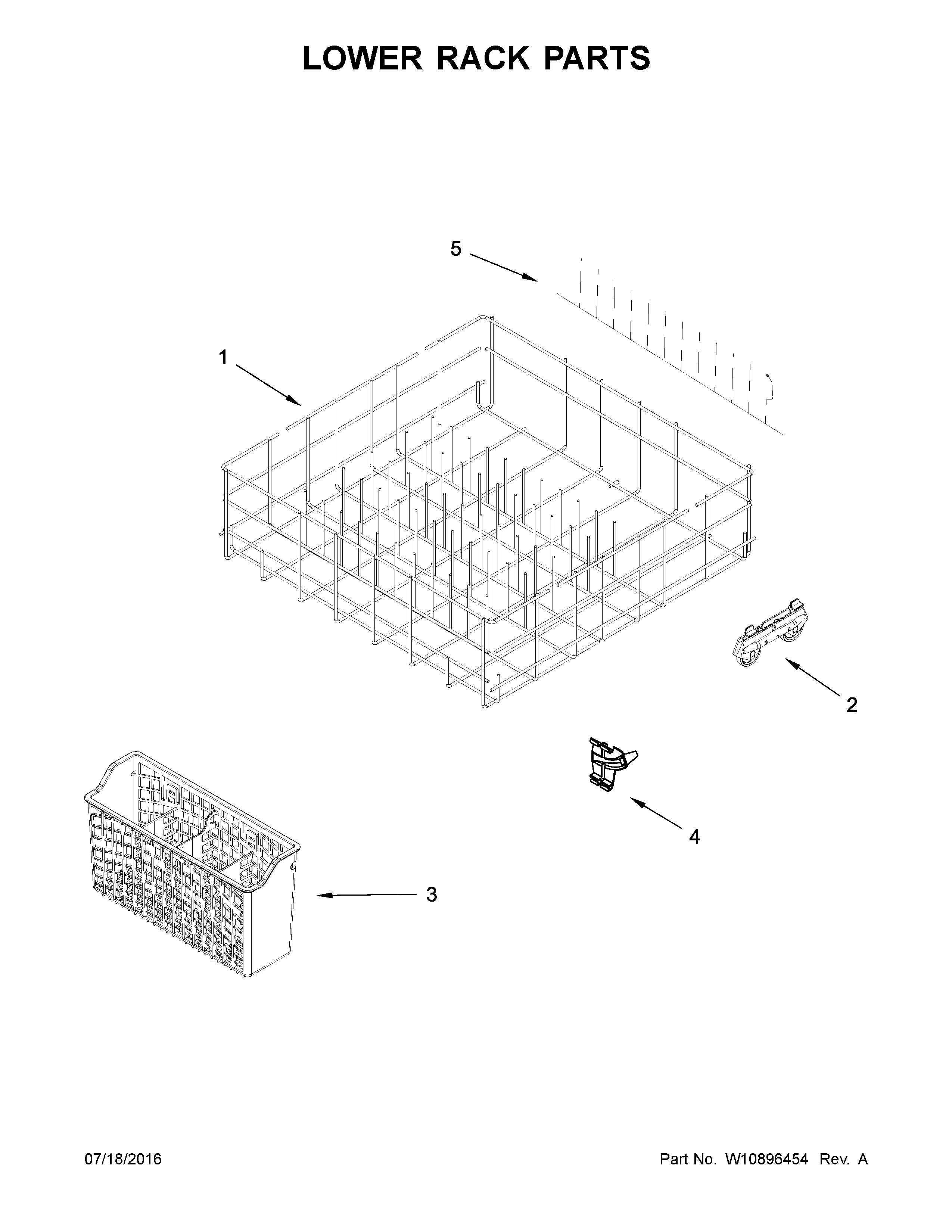 Lower rack parts