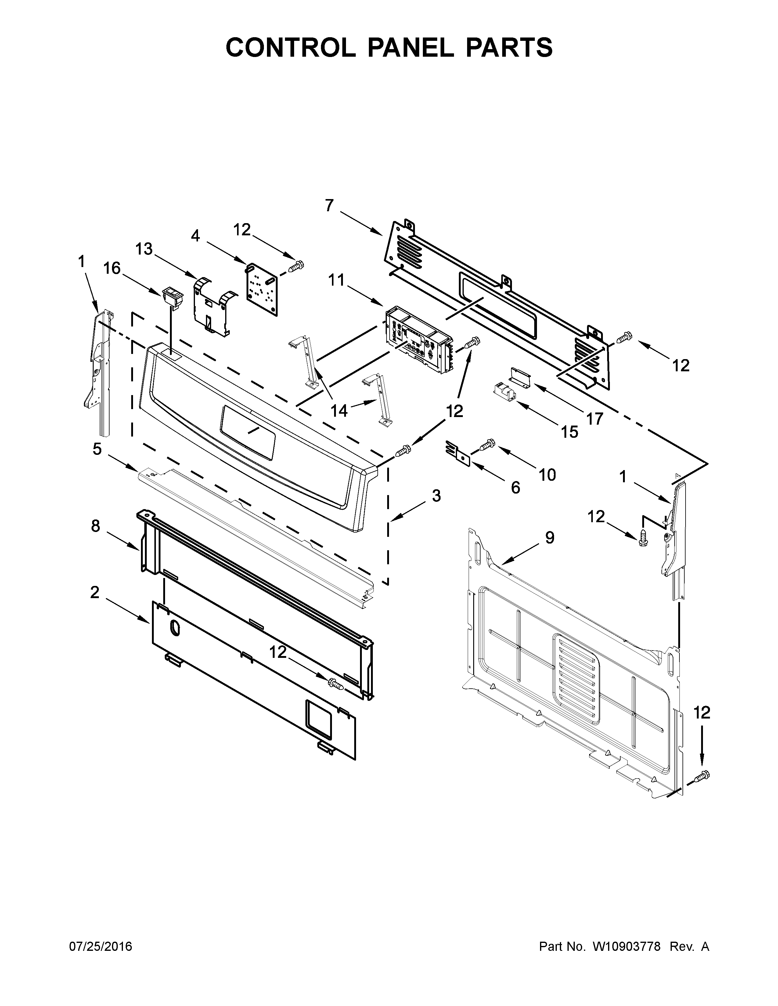 Control panel parts