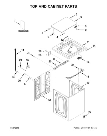 Top and cabinet parts