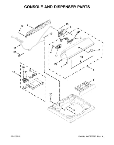 Console and dispenser parts