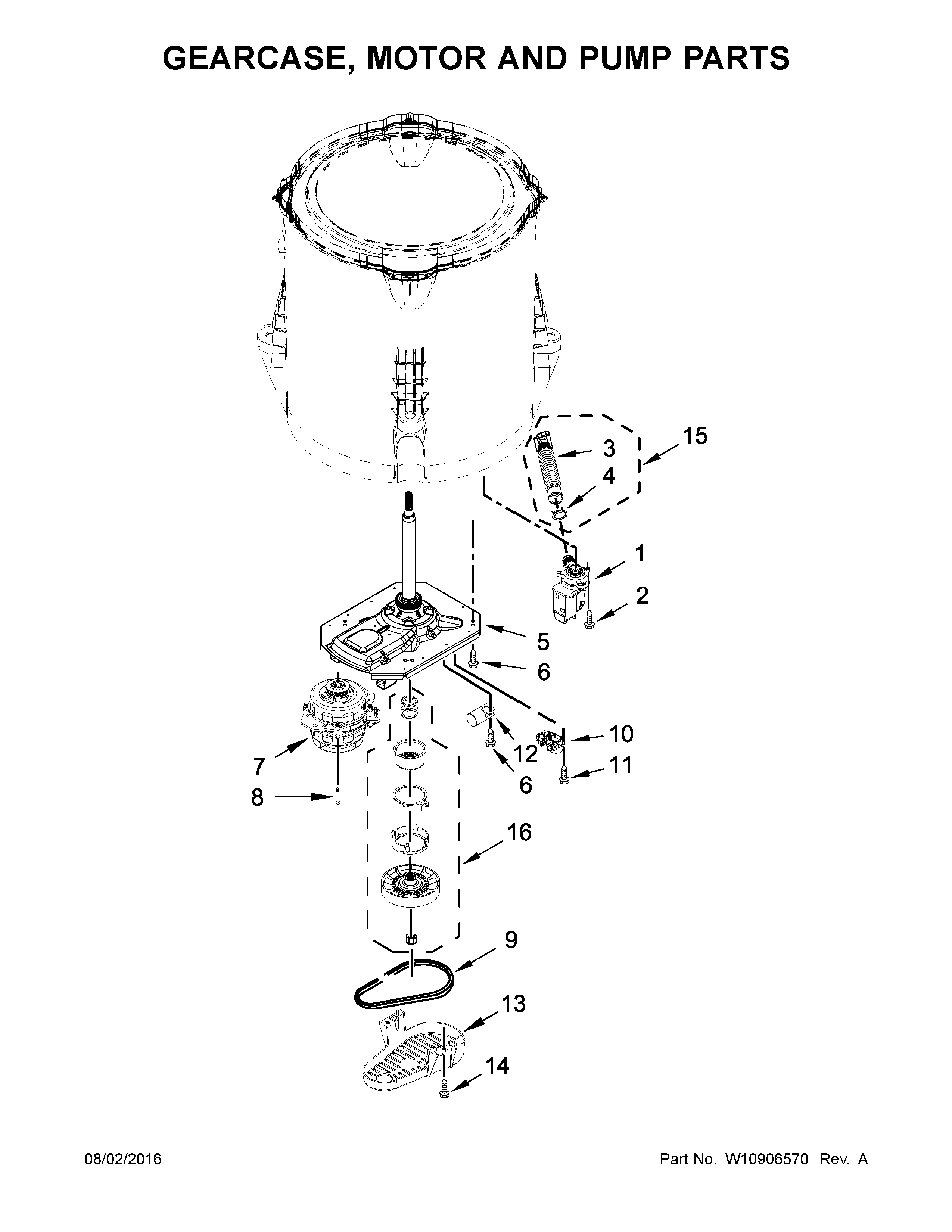 GEARCASE, MOTOR AND PUMP PARTS