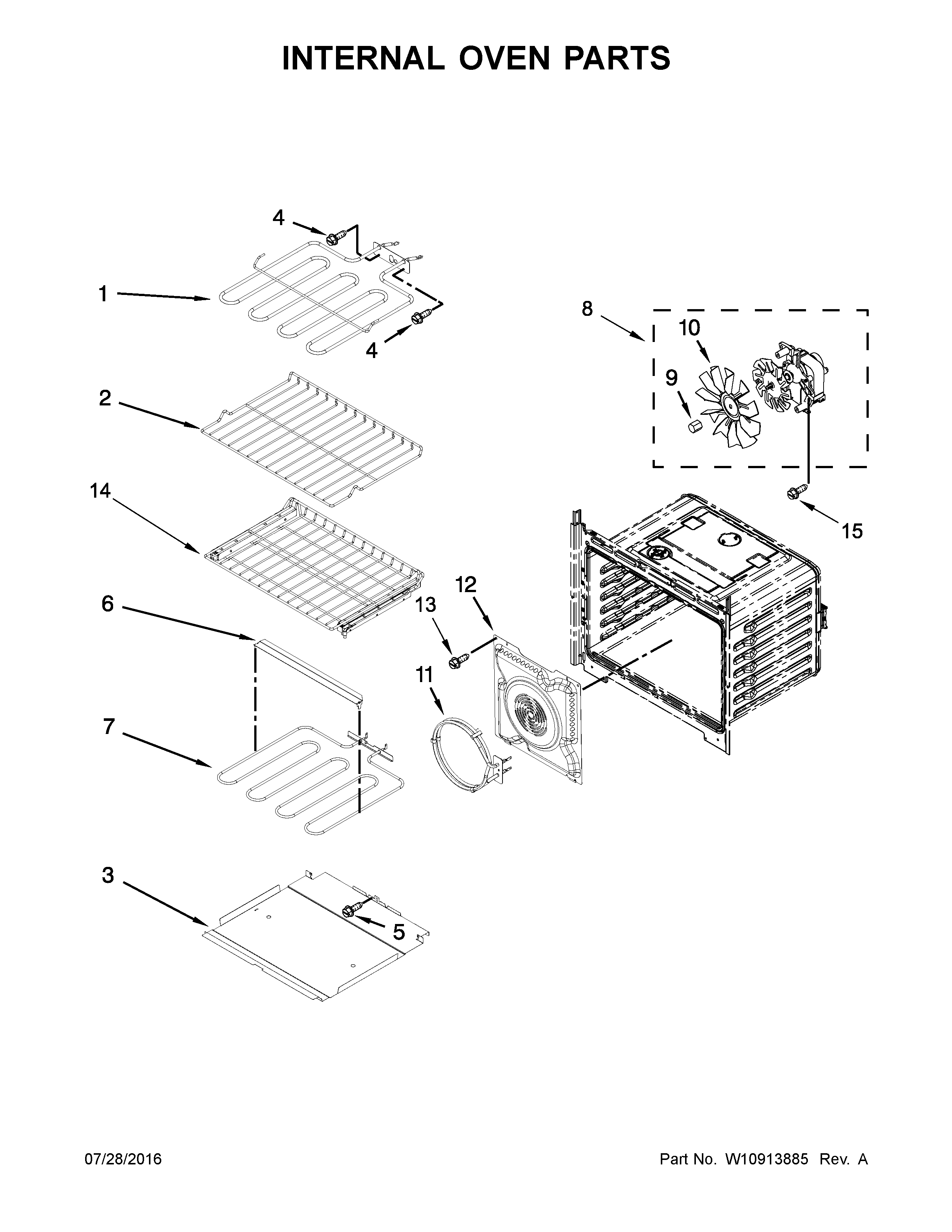Internal oven parts