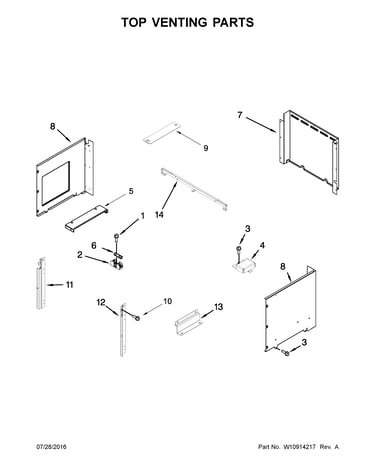 Top venting parts