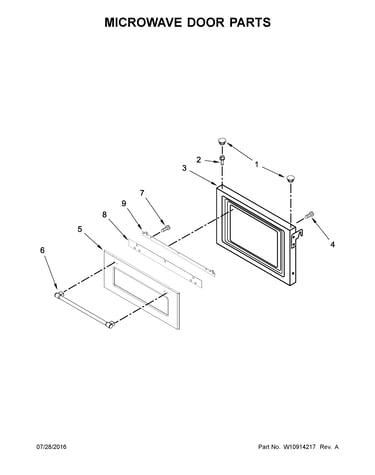 Microwave door parts