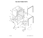 KitchenAid KDTE204EBL2 tub and frame parts diagram