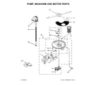 KitchenAid KDTE204EBL2 pump, washarm and motor parts diagram