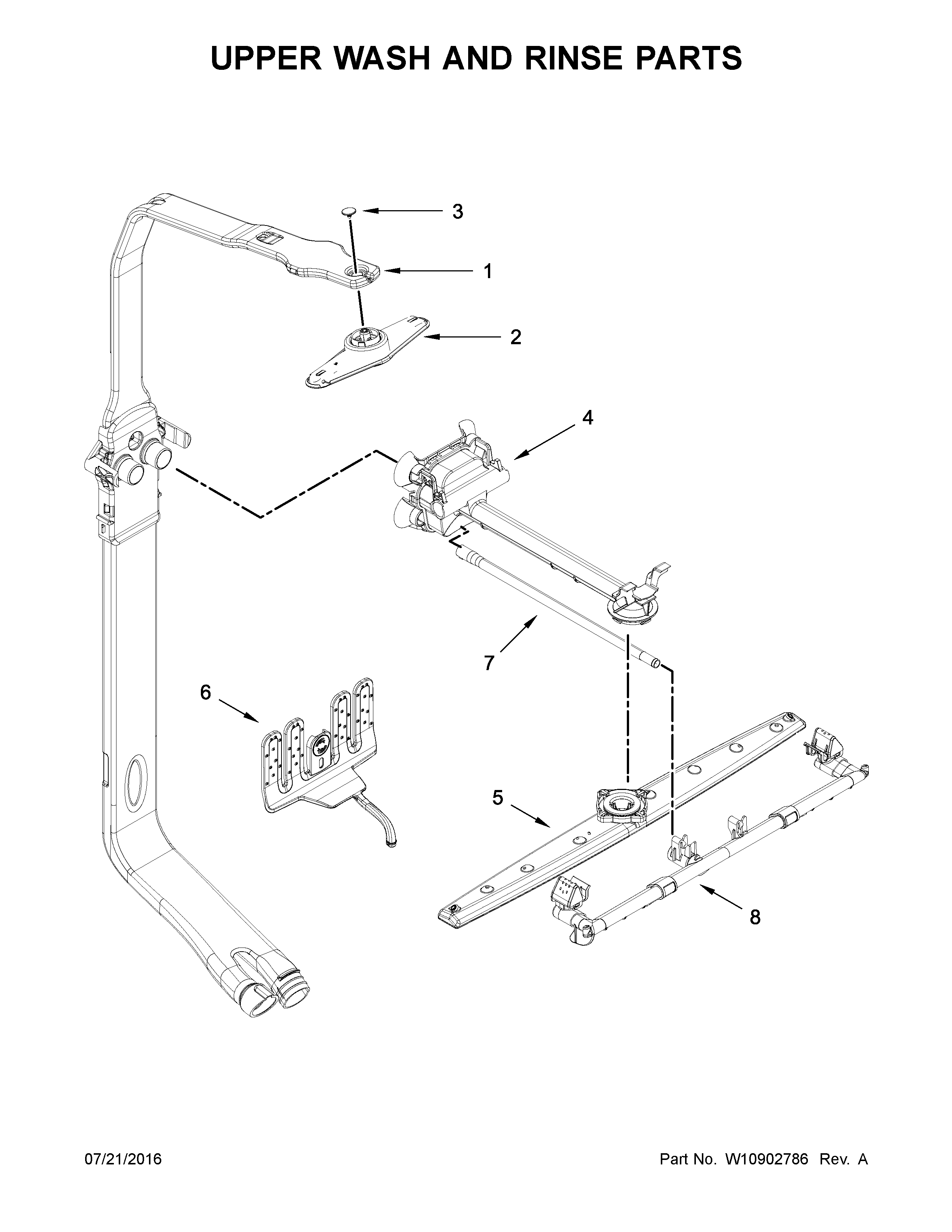 UPPER WASH AND RINSE PARTS