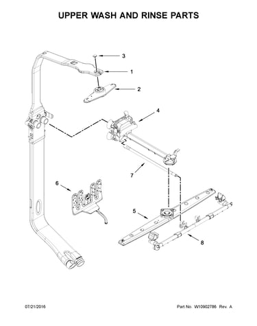 Upper wash and rinse parts