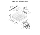 KitchenAid KDTM404EWH2 upper rack and track parts diagram
