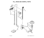 KitchenAid KDTE104EBS2 fill, drain and overfill parts diagram