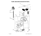 KitchenAid KDTE104EWH2 pump, washarm and motor parts diagram