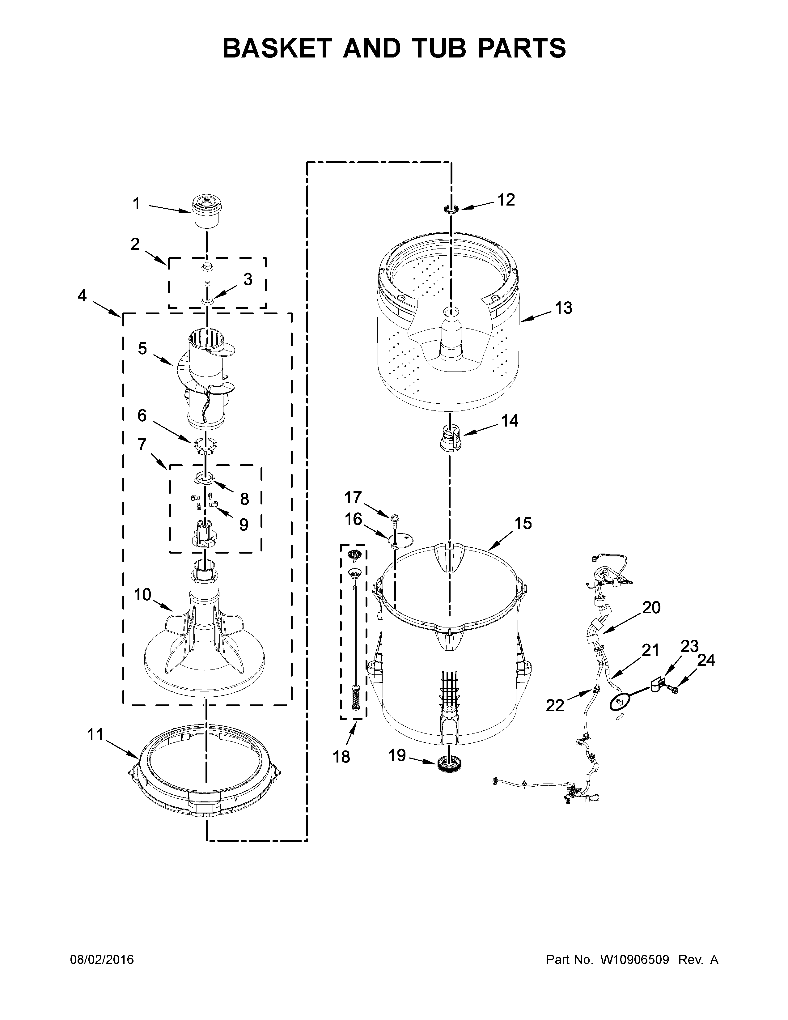 Basket and tub parts