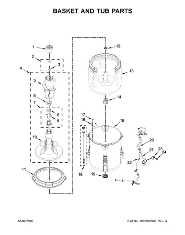 Basket and tub parts