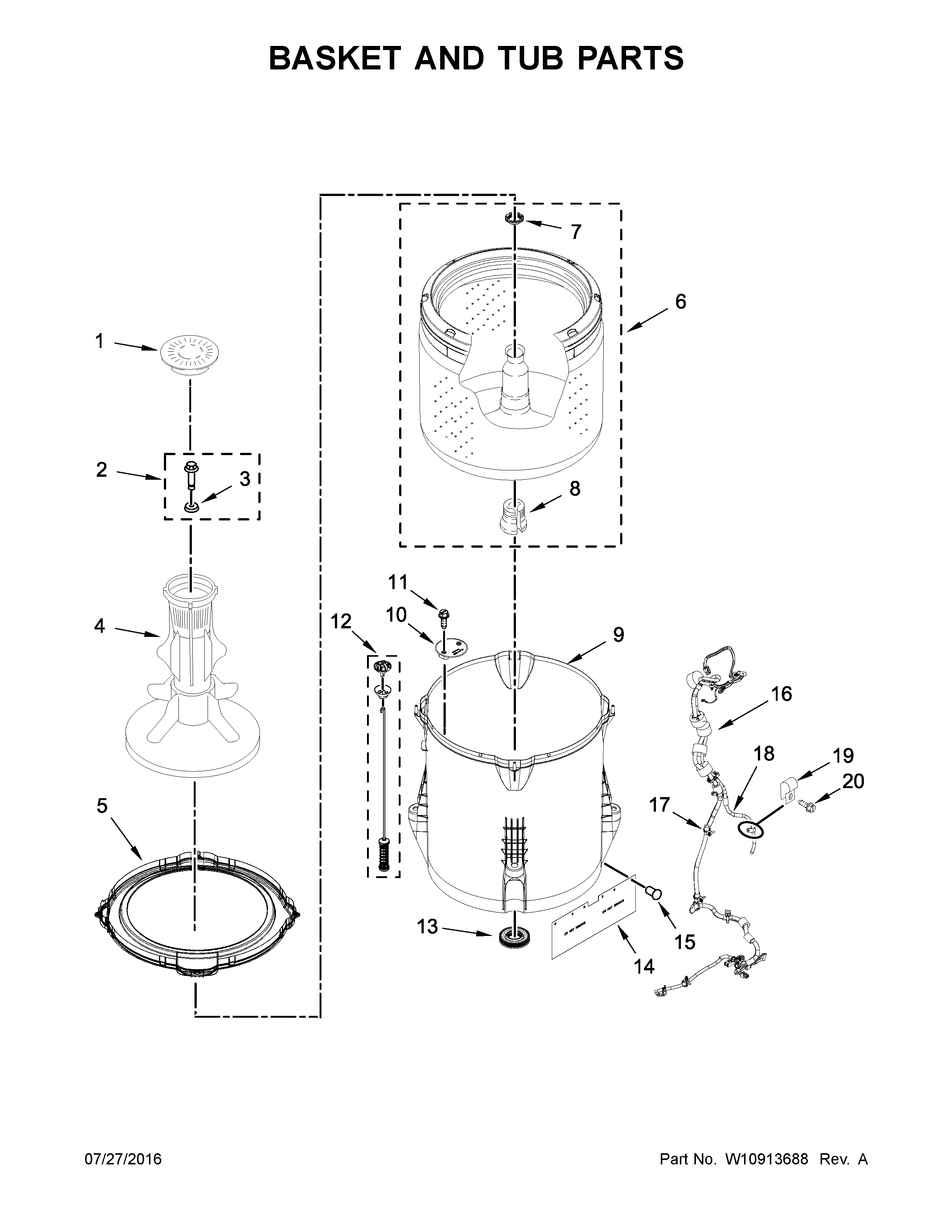 Basket and tub parts
