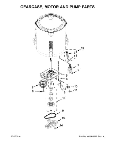 Gearcase, motor and pump parts