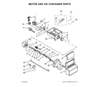 Whirlpool WRS322FDAD04 motor and ice container parts diagram