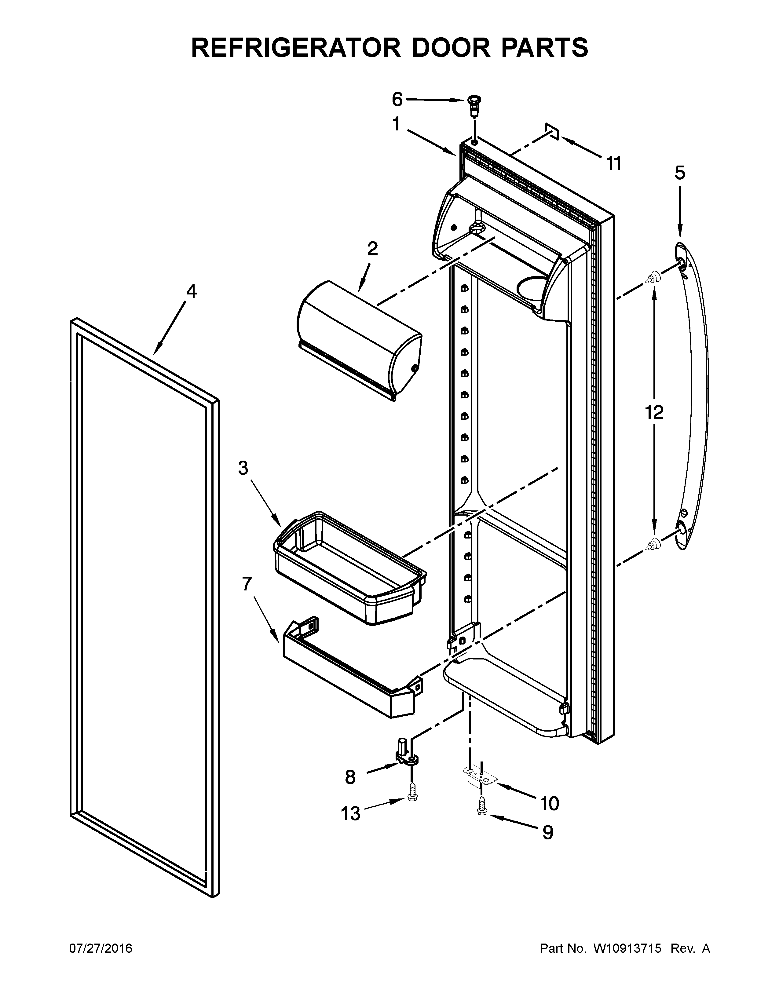 Refrigerator door parts