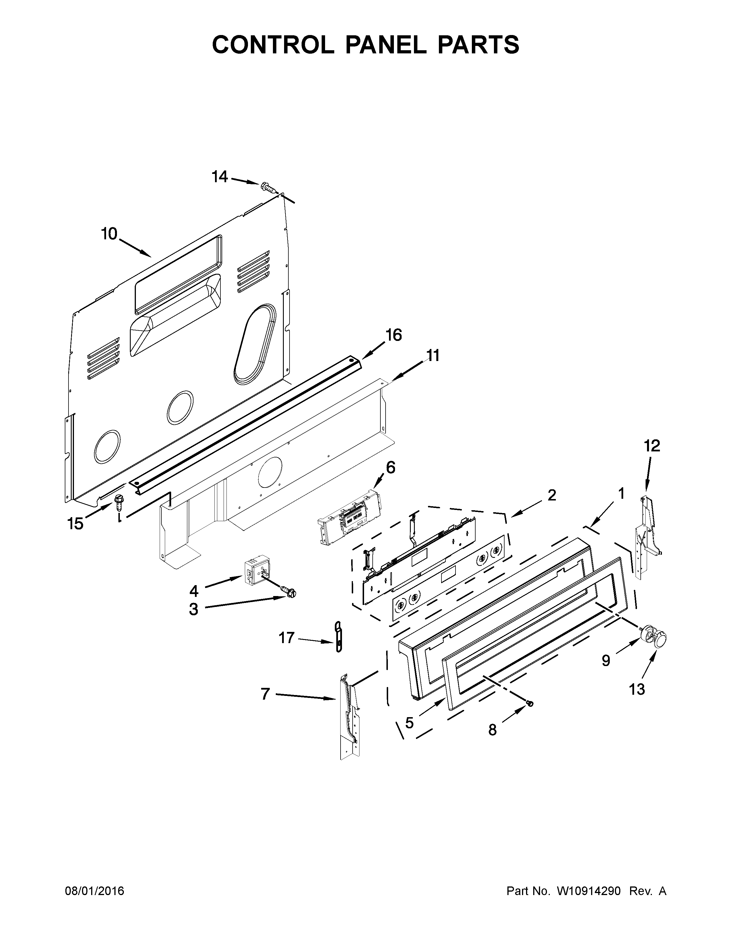 Control panel parts