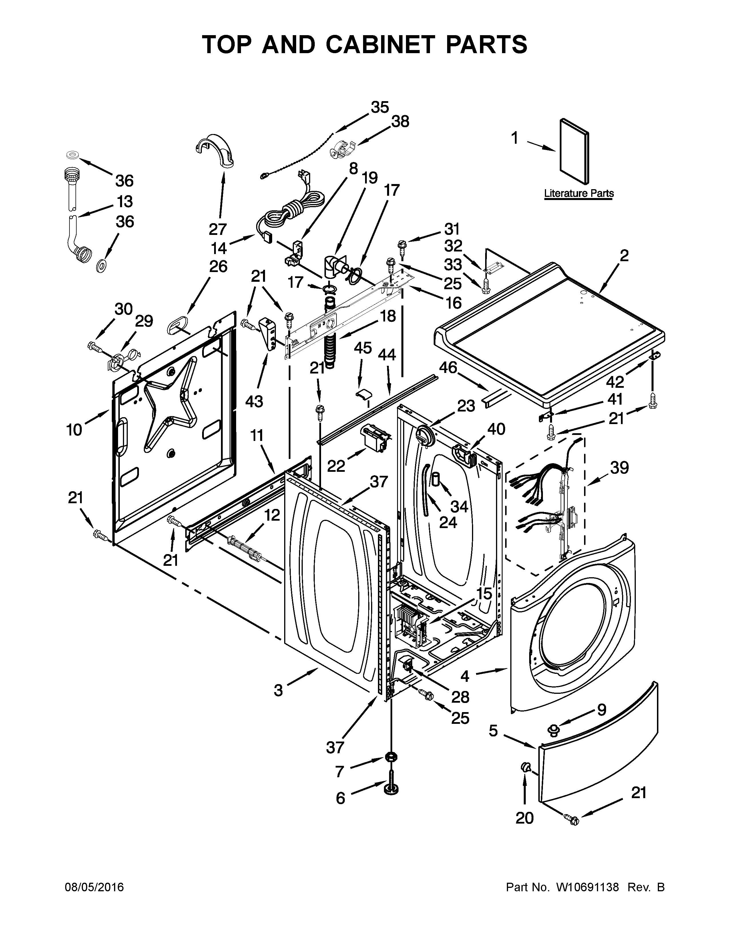 Top and cabinet parts