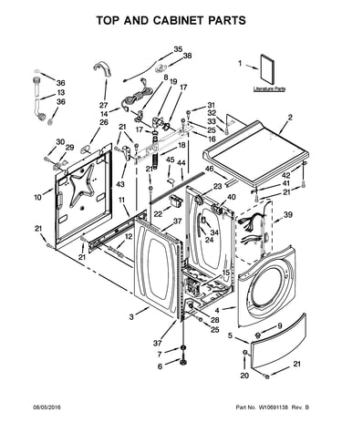 Top and cabinet parts