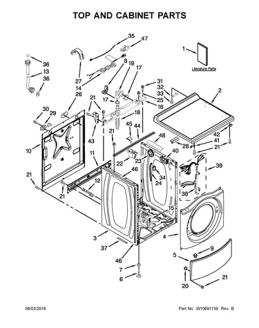 Top and cabinet parts
